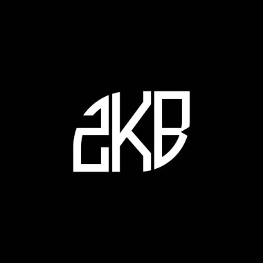 Siyah arkaplanda ZKB harfi logo tasarımı. ZKB yaratıcı harflerin baş harfleri logo kavramı. ZKB harf tasarımı.