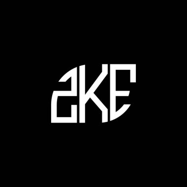 Siyah arkaplanda ZKE harf logosu tasarımı. ZKE yaratıcı harflerin baş harfleri logo kavramı. ZKE harf tasarımı.