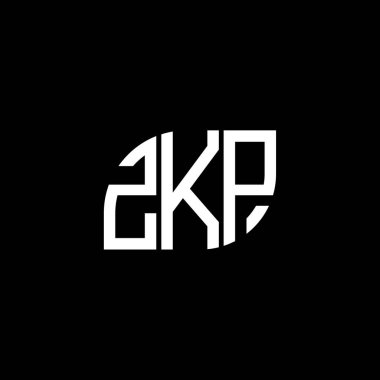 Siyah arkaplanda ZKP harf logosu tasarımı. ZKP yaratıcı harflerin baş harfleri logo kavramı. ZKP harf tasarımı.