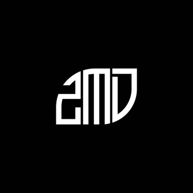 Siyah arkaplanda ZMD harf logosu tasarımı. ZMD yaratıcı harflerin baş harfleri logo kavramı. ZMD harf tasarımı.