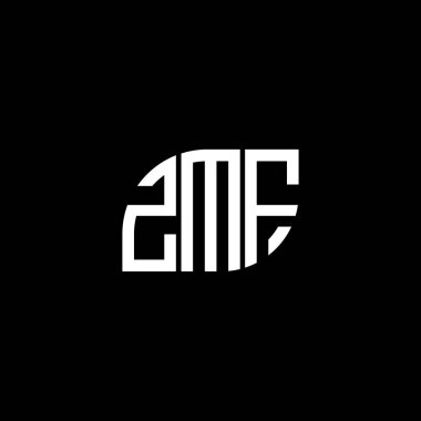 Siyah arkaplanda ZMF harf logosu tasarımı. ZMF yaratıcı harf logosu konsepti. ZMF harf tasarımı.