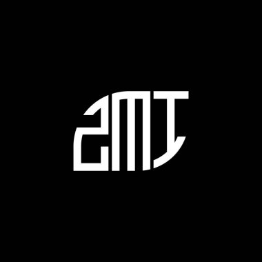 Siyah arka planda ZMI harf logosu tasarımı. ZMI yaratıcı harflerin baş harfleri logo kavramı. ZMI harf tasarımı.