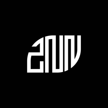 Siyah arkaplanda ZNN harf logosu tasarımı. ZNN yaratıcı harflerin baş harfleri logo kavramı. ZNN harf tasarımı.