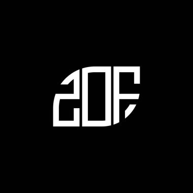 Siyah arkaplanda ZOF harf logosu tasarımı. ZOF yaratıcı harflerin baş harfleri logo kavramı. ZOF harf tasarımı.