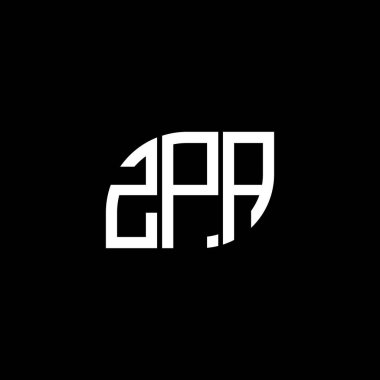 Siyah arka planda ZPA harfi logo tasarımı. ZPA yaratıcı harflerin baş harfleri logo kavramı. ZPA harf tasarımı.
