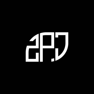 Siyah arkaplanda PrintZPJ harf logosu tasarımı. ZPJ yaratıcı harflerin baş harfleri logo kavramı. ZPJ harf tasarımı.