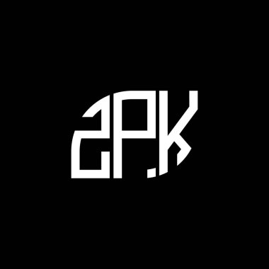 Siyah arka planda ZPK harf logosu tasarımı. ZPK yaratıcı harflerin baş harfleri logo kavramı. ZPK harf tasarımı.