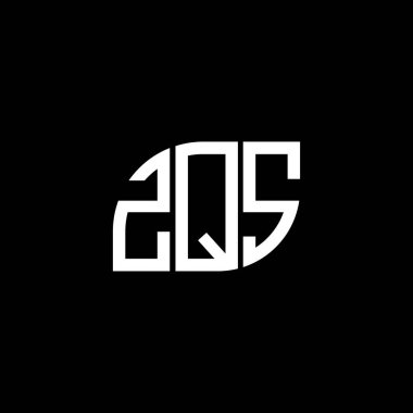 Siyah arkaplan üzerine ZQS harfi logo tasarımı. ZQS yaratıcı harflerin baş harfleri logo kavramı. ZQS harf tasarımı.