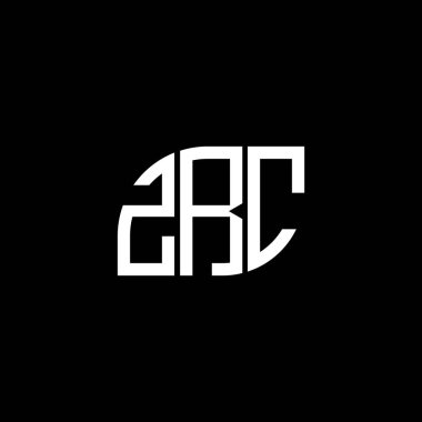 Siyah arkaplanda ZRC harf logosu tasarımı. ZRC yaratıcı harflerin baş harfleri logo kavramı. ZRC harf tasarımı.