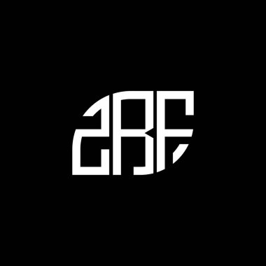 Siyah arkaplanda ZRF harf logosu tasarımı. ZRF yaratıcı harflerin baş harfleri logo kavramı. ZRF harf tasarımı.