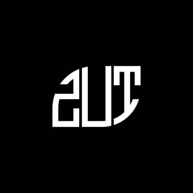 Siyah arkaplanda ZUT harf logosu tasarımı. ZUT yaratıcı harf logosu konsepti. ZUT harf tasarımı.