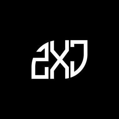 Siyah arka planda ZXJ harf logosu tasarımı. ZXJ yaratıcı harflerin baş harfleri logo kavramı. ZXJ harf tasarımı.