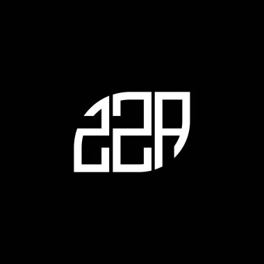 Siyah arka planda ZZA harf logosu tasarımı. ZZA yaratıcı harflerin baş harfleri logo kavramı. ZZA harf tasarımı.