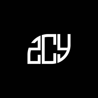 Siyah arkaplanda ZCY harf logosu tasarımı. ZCY yaratıcı harflerin baş harfleri logo kavramı. ZCY harf tasarımı.