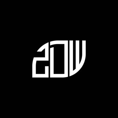 Siyah arkaplanda ZDW harf logosu tasarımı. ZDW yaratıcı harflerin baş harfleri logo kavramı. ZDW harf tasarımı.