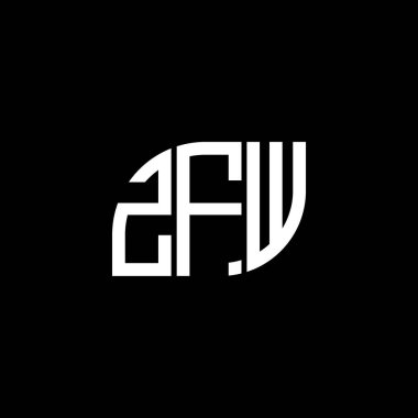 Siyah arka planda ZFW harf logosu tasarımı. ZFW yaratıcı harflerin baş harfleri logo kavramı. ZFW harf tasarımı.