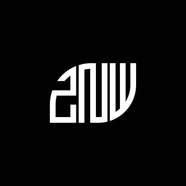 Siyah arka planda ZNW harf logosu tasarımı. ZNW yaratıcı harflerin baş harfleri logo kavramı. ZNW harf tasarımı.