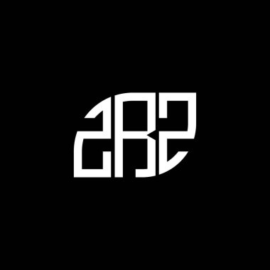 Siyah arkaplanda ZRZ harf logosu tasarımı. ZRZ yaratıcı harf logosu konsepti. ZRZ harf tasarımı.