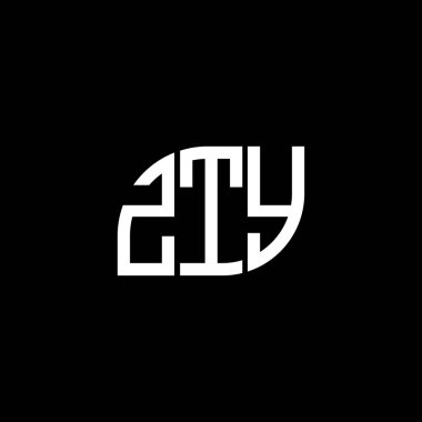 Siyah arka planda ZTY harfi logo tasarımı. ZTY yaratıcı harfler logosu konsepti. ZTY harf tasarımı.