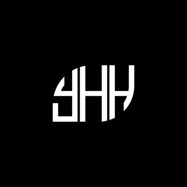 Yhh Bokstav Logotyp Design Svart Bakgrund Yhh Kreativa Initialer Brev — Stock vektor