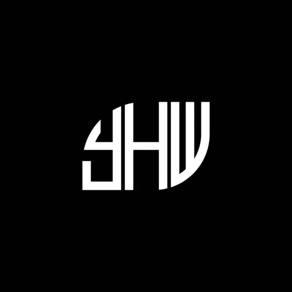 Yhw Γράμμα Σχέδιο Λογότυπο Μαύρο Φόντο Yhw Δημιουργική Αρχικά Γράμμα — Διανυσματικό Αρχείο