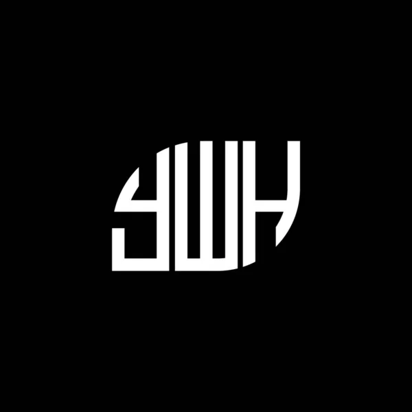 Diseño Del Logotipo Letra Ywh Sobre Fondo Negro Ywh Iniciales — Vector de stock