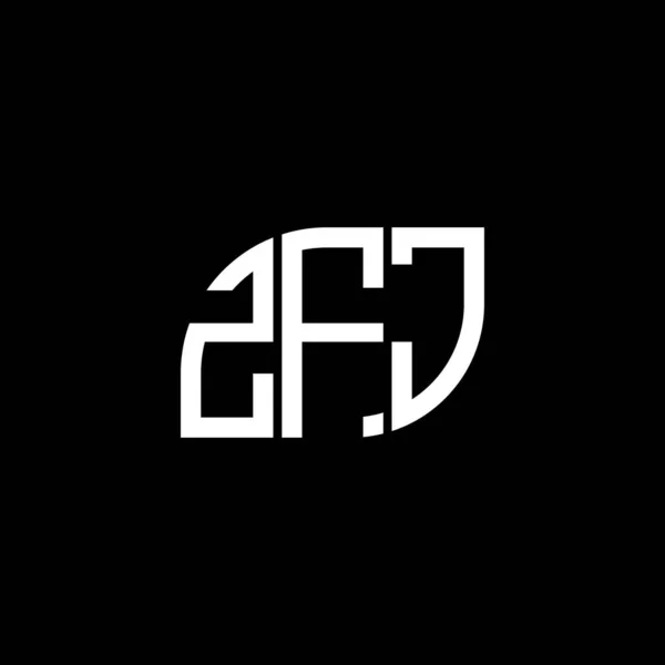Zfj Bokstav Logotyp Design Svart Bakgrund Zfj Kreativa Initialer Brev — Stock vektor