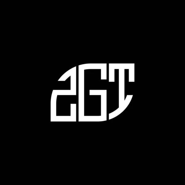 Siyah Arkaplanda Zgt Harf Logosu Tasarımı Zgt Yaratıcı Harflerin Baş — Stok Vektör
