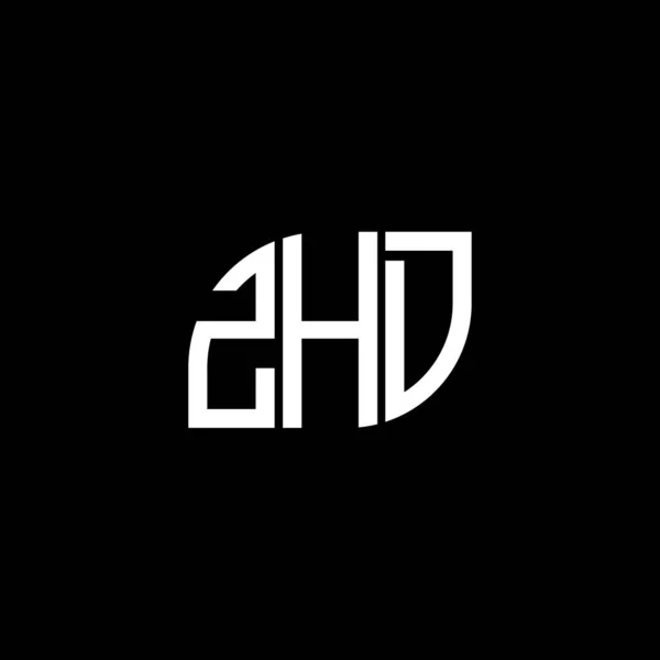 Siyah Arkaplanda Zhd Harf Logosu Tasarımı Zhd Yaratıcı Harflerin Baş — Stok Vektör