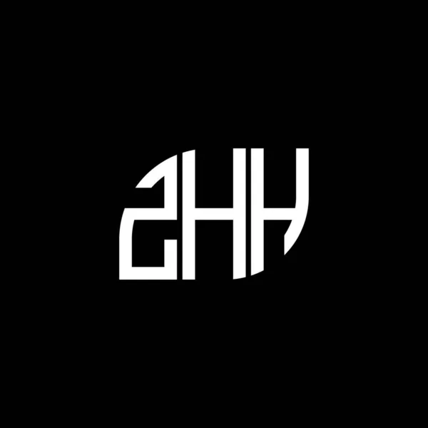 Logo Zhh Disegno Lettera Sfondo Nero Zhh Creativo Iniziali Lettera — Vettoriale Stock