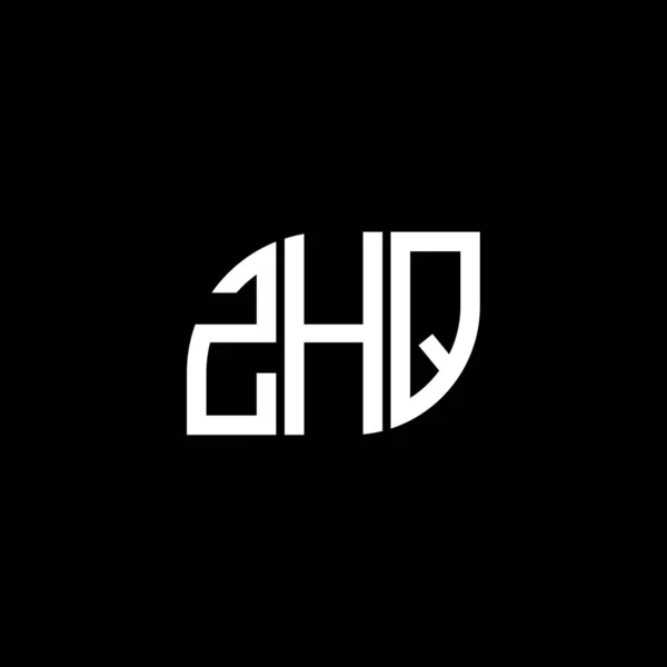 Diseño Del Logotipo Letra Zhq Sobre Fondo Negro Zhq Iniciales — Vector de stock