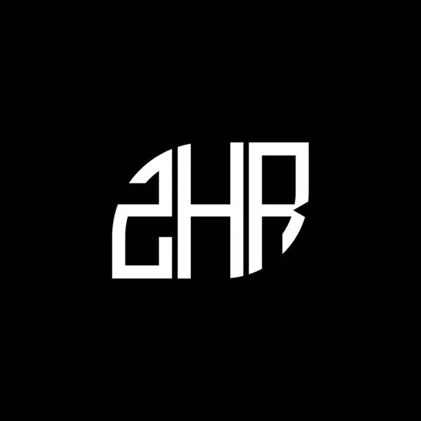 Siyah Arka Planda Zhr Harf Logosu Tasarımı Zhr Yaratıcı Harflerin — Stok Vektör