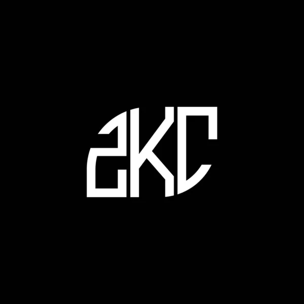 Diseño Del Logotipo Letra Zkc Sobre Fondo Negro Zkc Iniciales — Vector de stock