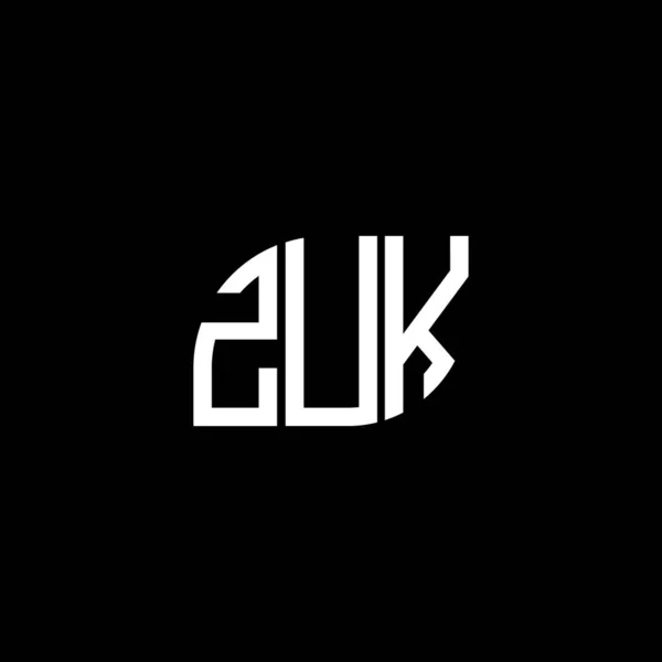 Zuk Letter Logo Ontwerp Zwarte Achtergrond Zuk Creatieve Initialen Letter — Stockvector