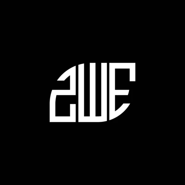 Σχεδιασμός Λογότυπου Γράμματος Zwe Μαύρο Φόντο Zwe Δημιουργικά Αρχικά Γράμμα — Διανυσματικό Αρχείο
