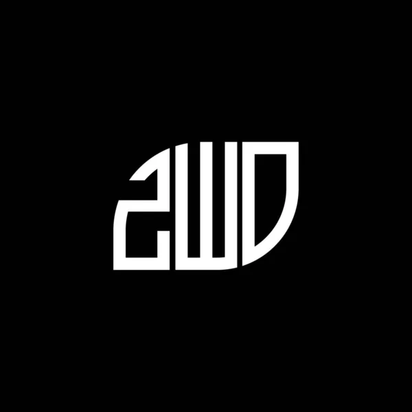 Σχεδιασμός Λογότυπου Γράμματος Zwo Μαύρο Φόντο Zwo Δημιουργική Αρχικά Γράμμα — Διανυσματικό Αρχείο