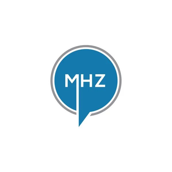 Mhz Buchstabe Logo Design Auf Schwarzem Hintergrund Mhz Kreative Initialen — Stockvektor