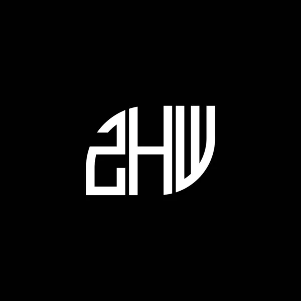 Σχεδιασμός Λογότυπου Γραμμάτων Zhw Μαύρο Φόντο Zhw Δημιουργική Αρχικά Γράμμα — Διανυσματικό Αρχείο