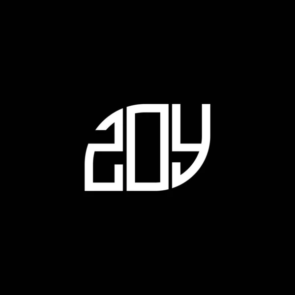 Zoy Lettre Logo Design Sur Fond Noir Zoy Initiales Créatives — Image vectorielle