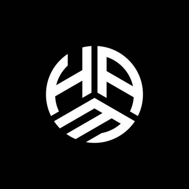 Beyaz arka planda Ham harfli logo tasarımı. Ham yaratıcı harf logosu konsepti. Ham harf tasarımı.