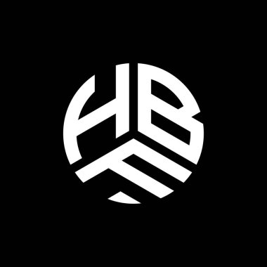 Beyaz arka planda HBF harf logosu tasarımı. HBF yaratıcı harflerin baş harfleri logo kavramı. HBF harf tasarımı.