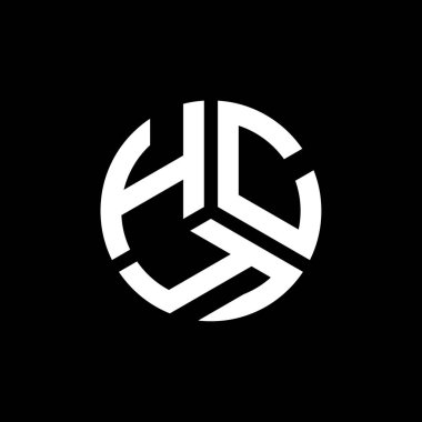 Beyaz arka planda HCY harf logosu tasarımı. HCY yaratıcı harflerin baş harfleri logo kavramı. HCY harf tasarımı.