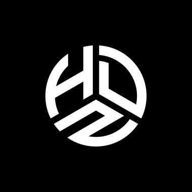 Beyaz arkaplanda HDZ harf logosu tasarımı. HDZ yaratıcı harflerin baş harfleri logo kavramı. HDZ harf tasarımı.