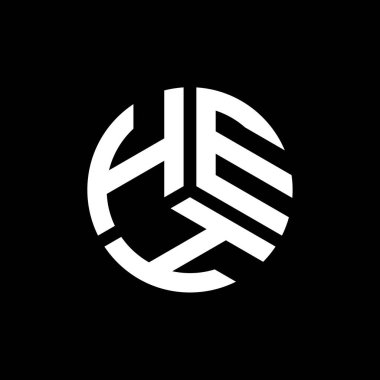 Beyaz arka planda HEH harf logosu tasarımı. HEH yaratıcı harflerin baş harfleri logo kavramı. HEH harf tasarımı.