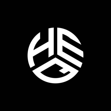 Beyaz arka planda HEQ harf logosu tasarımı. HEQ yaratıcı harflerin baş harfleri logo kavramı. HEQ harf tasarımı.