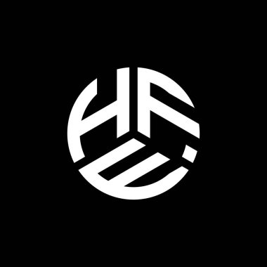 Beyaz arkaplanda HEF harf logosu tasarımı. HEF yaratıcı harflerin baş harfleri logo konsepti. HEF harf tasarımı.