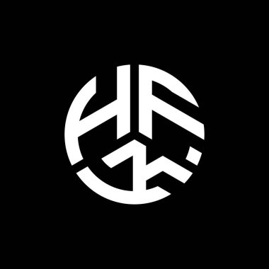 Beyaz arka planda HFK harf logosu tasarımı. HFK yaratıcı harflerin baş harfleri logo kavramı. HFK harf tasarımı.