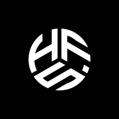 Beyaz arka planda HFS harf logosu tasarımı. HFS yaratıcı harflerin baş harfleri logo kavramı. HFS harf tasarımı.