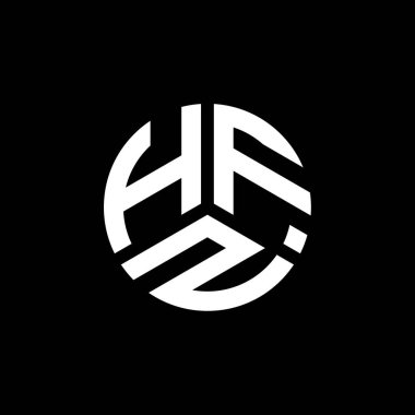 Beyaz arka planda HFZ harf logosu tasarımı. HFZ yaratıcı harflerin baş harfleri logo kavramı. HFZ harf tasarımı.