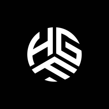 Beyaz arka planda HGF harf logosu tasarımı. HGF yaratıcı harflerin baş harfleri logo kavramı. HGF harf tasarımı.